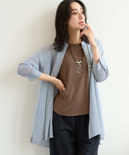 PZBHF05270 GEORGES RECH [追加]バンドカラードルマンスリーブロングブラウス