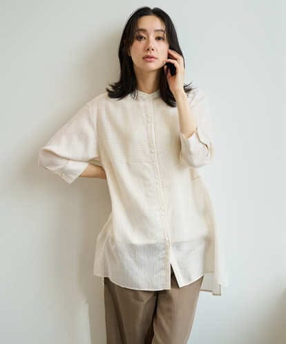 PZBHF05270 GEORGES RECH [追加]バンドカラードルマンスリーブロングブラウス