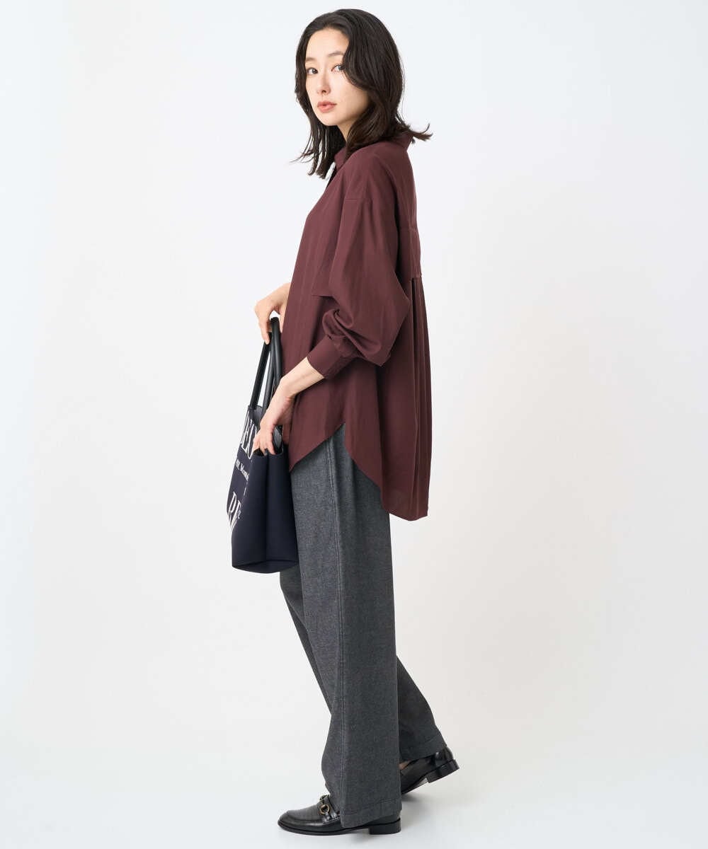 PZBJB45290 GEORGES RECH(ジョルジュ・レッシュ) フリルヨークバックタックブラウス ボルドー