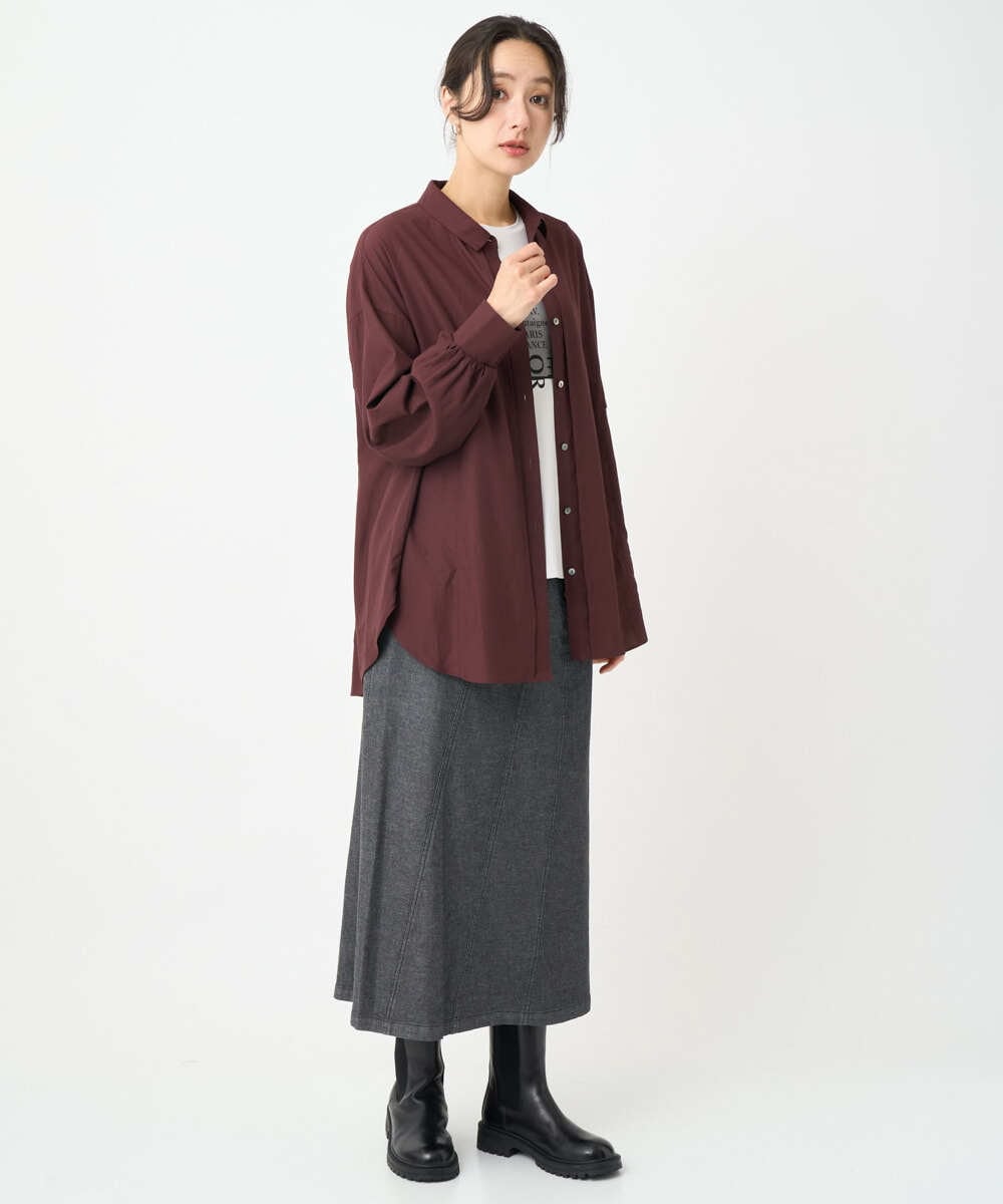 PZBJB45290 GEORGES RECH(ジョルジュ・レッシュ) フリルヨークバックタックブラウス ボルドー