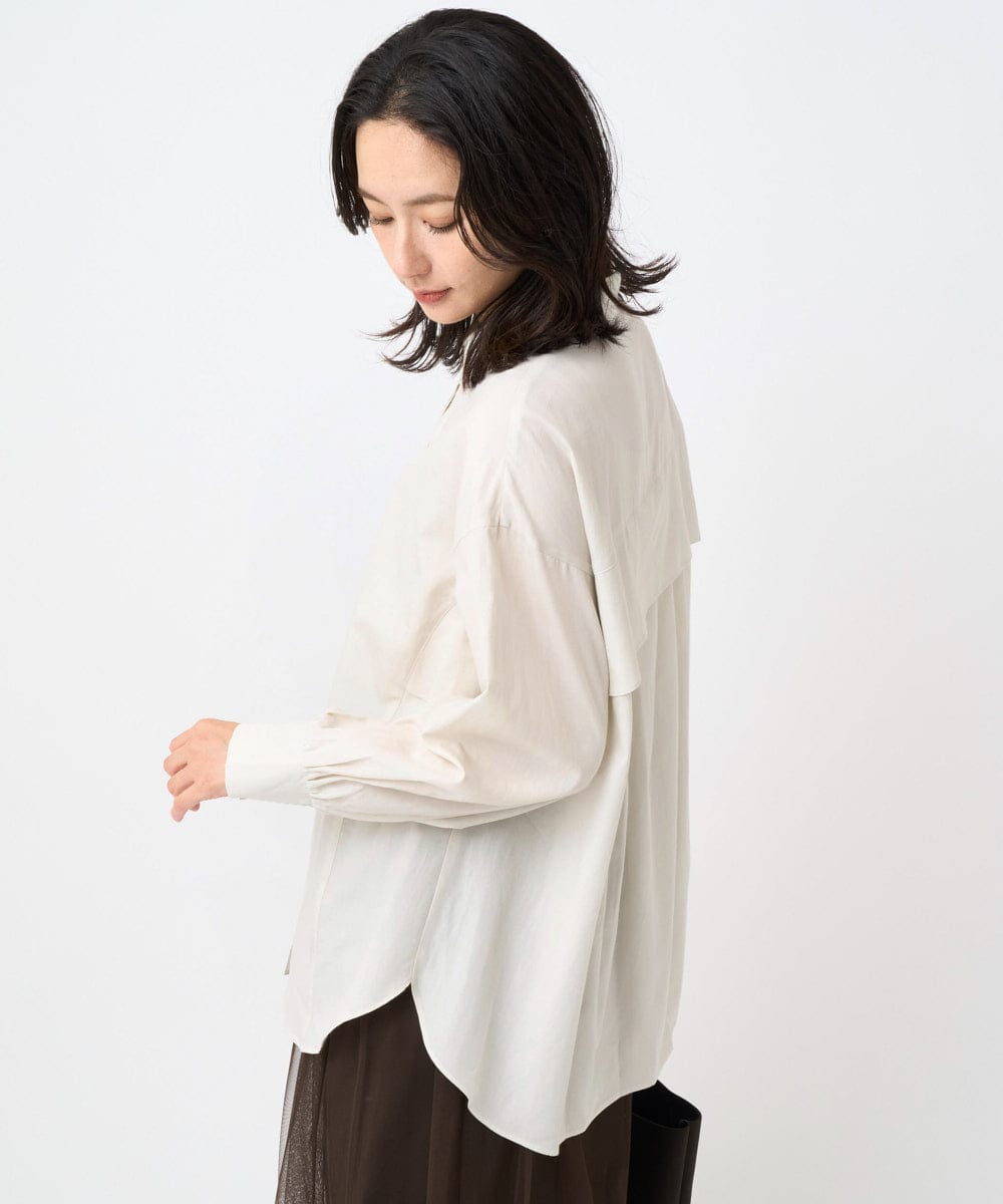 PZBJB45290 GEORGES RECH(ジョルジュ・レッシュ) フリルヨークバックタックブラウス ボルドー