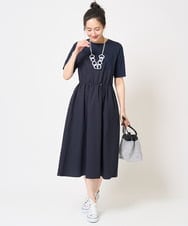 PZEHA55450 GEORGES RECH(ジョルジュ・レッシュ) [接触冷感/吸水速乾]サッカーシャドーギンガムワンピース ライトグレー