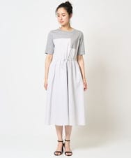 PZEHA55450 GEORGES RECH(ジョルジュ・レッシュ) [接触冷感/吸水速乾]サッカーシャドーギンガムワンピース ライトグレー