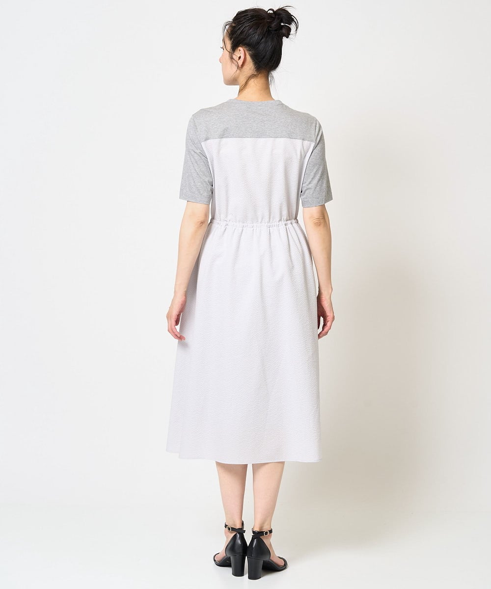 PZEHA55450 GEORGES RECH(ジョルジュ・レッシュ) [接触冷感/吸水速乾]サッカーシャドーギンガムワンピース ライトグレー