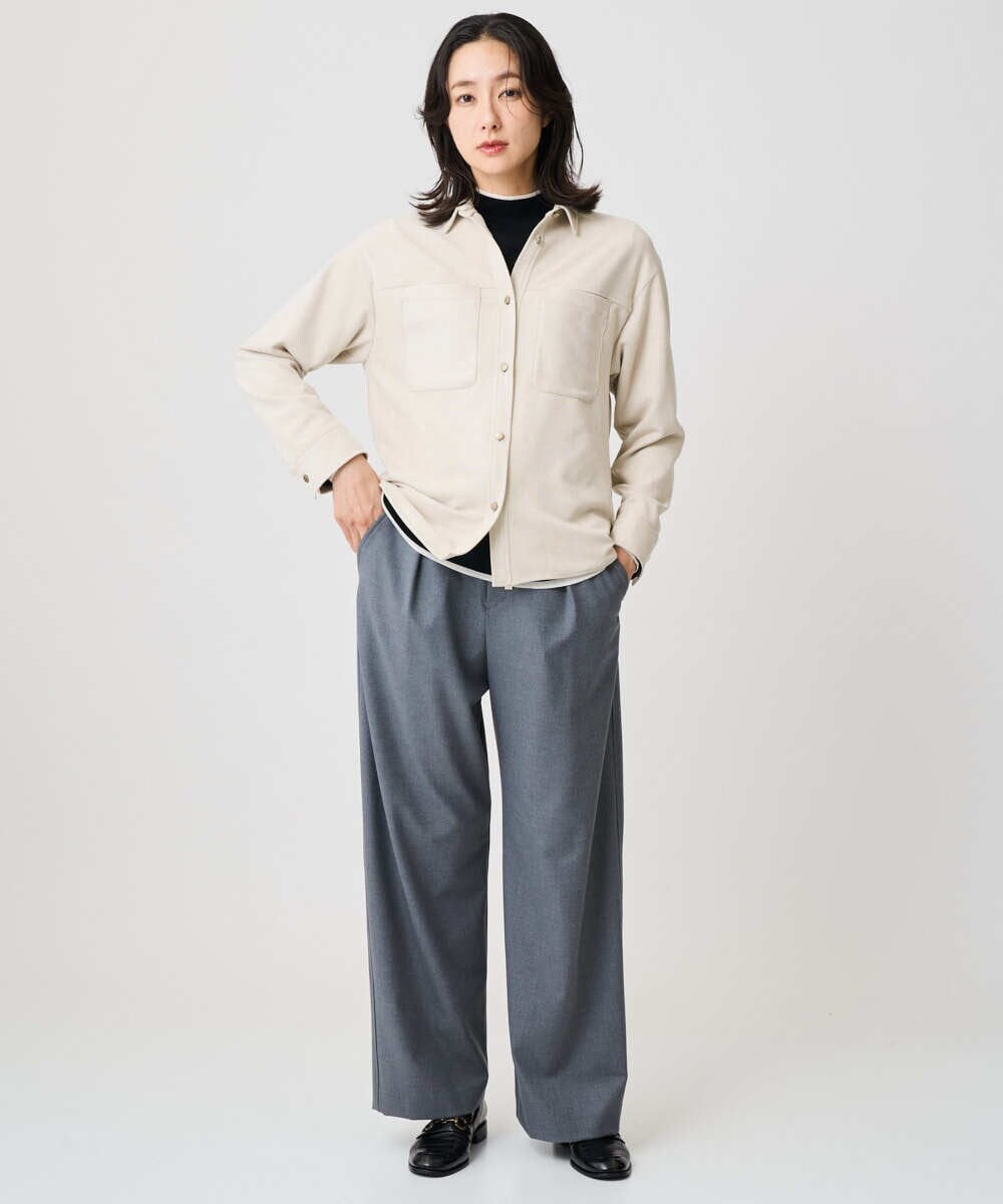 PZFAD11230 GEORGES RECH(ジョルジュ・レッシュ) [アンサンブル対応]ウォッシャブルウールセミハイネックニット ホワイト系(ボーダー)