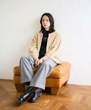 PZFAD11230 GEORGES RECH(ジョルジュ・レッシュ) [アンサンブル対応]ウォッシャブルウールセミハイネックニット ホワイト系(ボーダー)