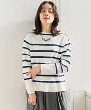 PZFEE04270 GEORGES RECH(ジョルジュ・レッシュ) ブークレボーダーボートネックニット アイボリー