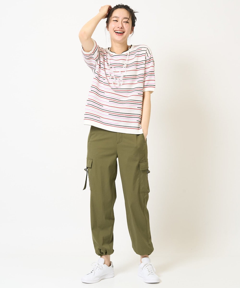 PZFGA03230 GEORGES RECH(ジョルジュ・レッシュ) カラフルボーダージャガードニット ライトグレー系