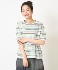 PZFGA03230 GEORGES RECH(ジョルジュ・レッシュ) カラフルボーダージャガードニット ライトグレー系