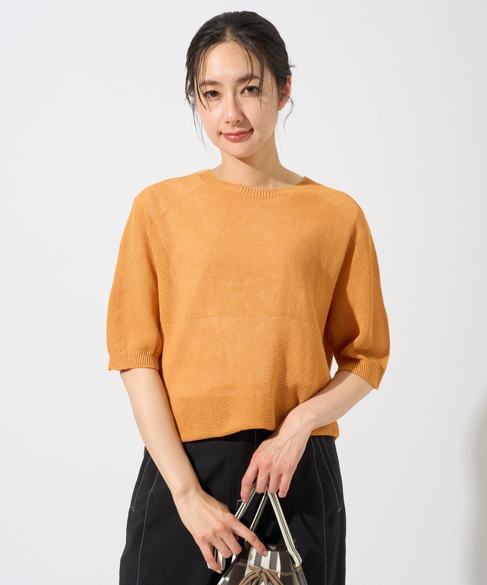 PZFGD15230 GEORGES RECH  [日本製]ホールガーメントストレッチ5分袖ニット