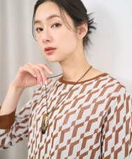 PZFGF53250 GEORGES RECH(ジョルジュ・レッシュ)  [日本製]ハイゲージ幾何ジャカードニット ベージュ