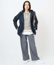 PZFJB42270 GEORGES RECH(ジョルジュ・レッシュ)  [日本製]配色デザイン8分袖ジャージーニット アイボリー