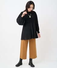 PZFJB48290 GEORGES RECH(ジョルジュ・レッシュ) プリーツ切替ケーブルチュニックニット ブラウン