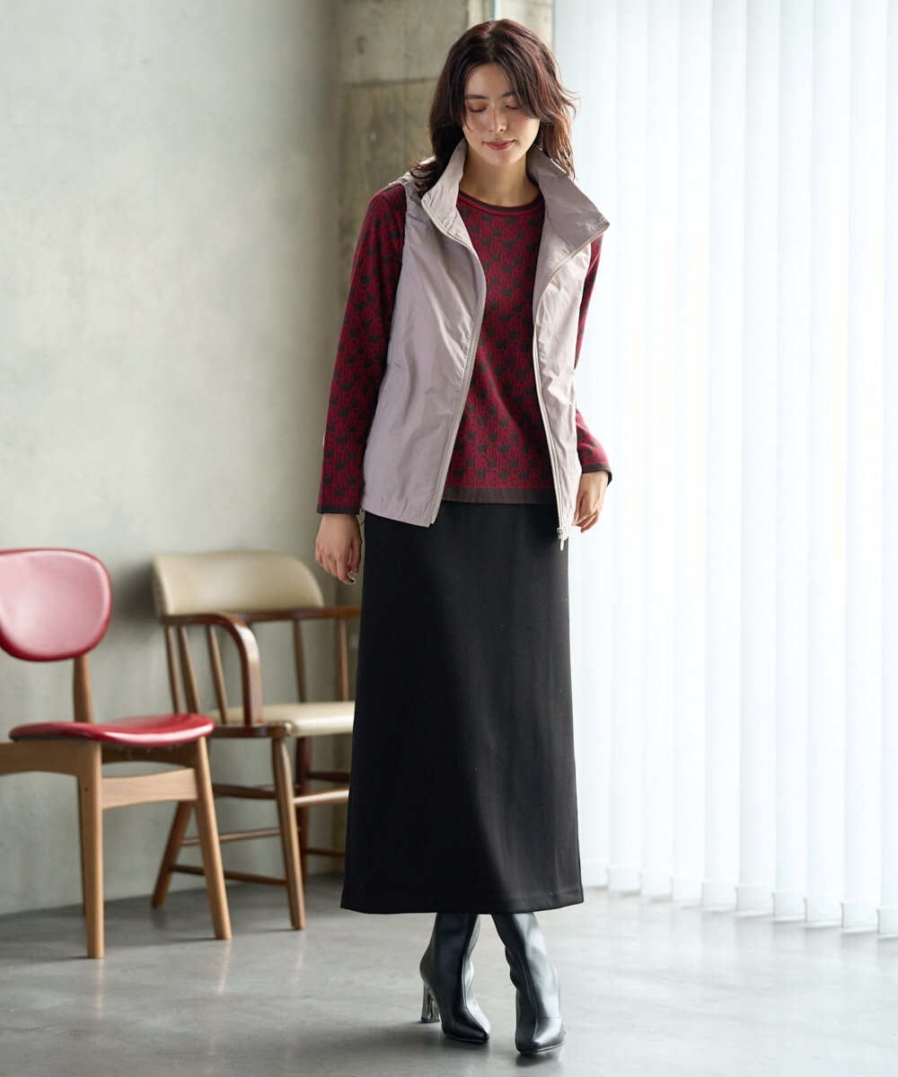 PZHAG11240 GEORGES RECH(ジョルジュ・レッシュ)  [セットアップ対応]ストレッチダンボールナロースカート ブラウン