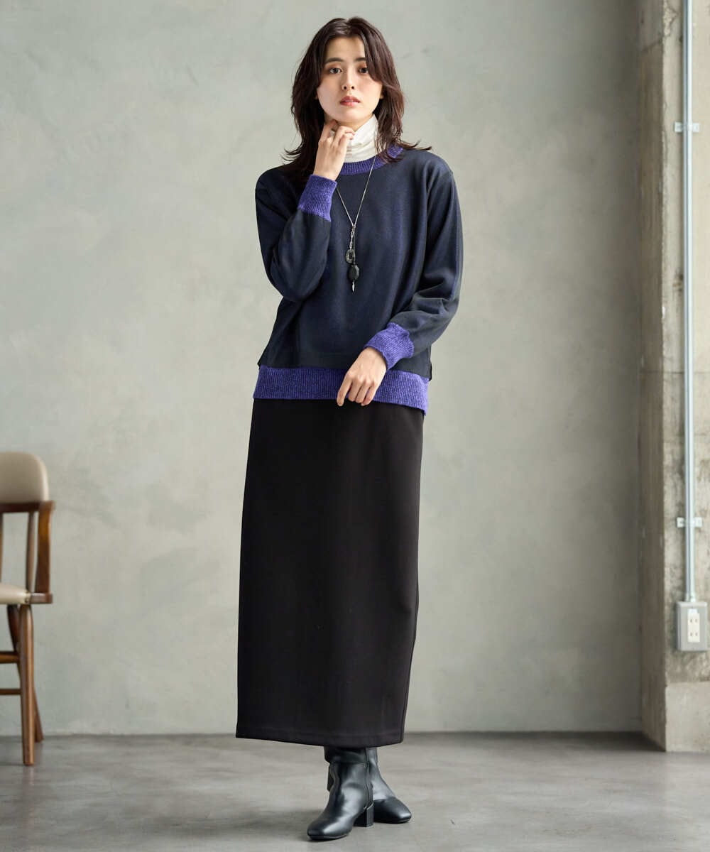 PZHAG11240 GEORGES RECH(ジョルジュ・レッシュ)  [セットアップ対応]ストレッチダンボールナロースカート ブラウン