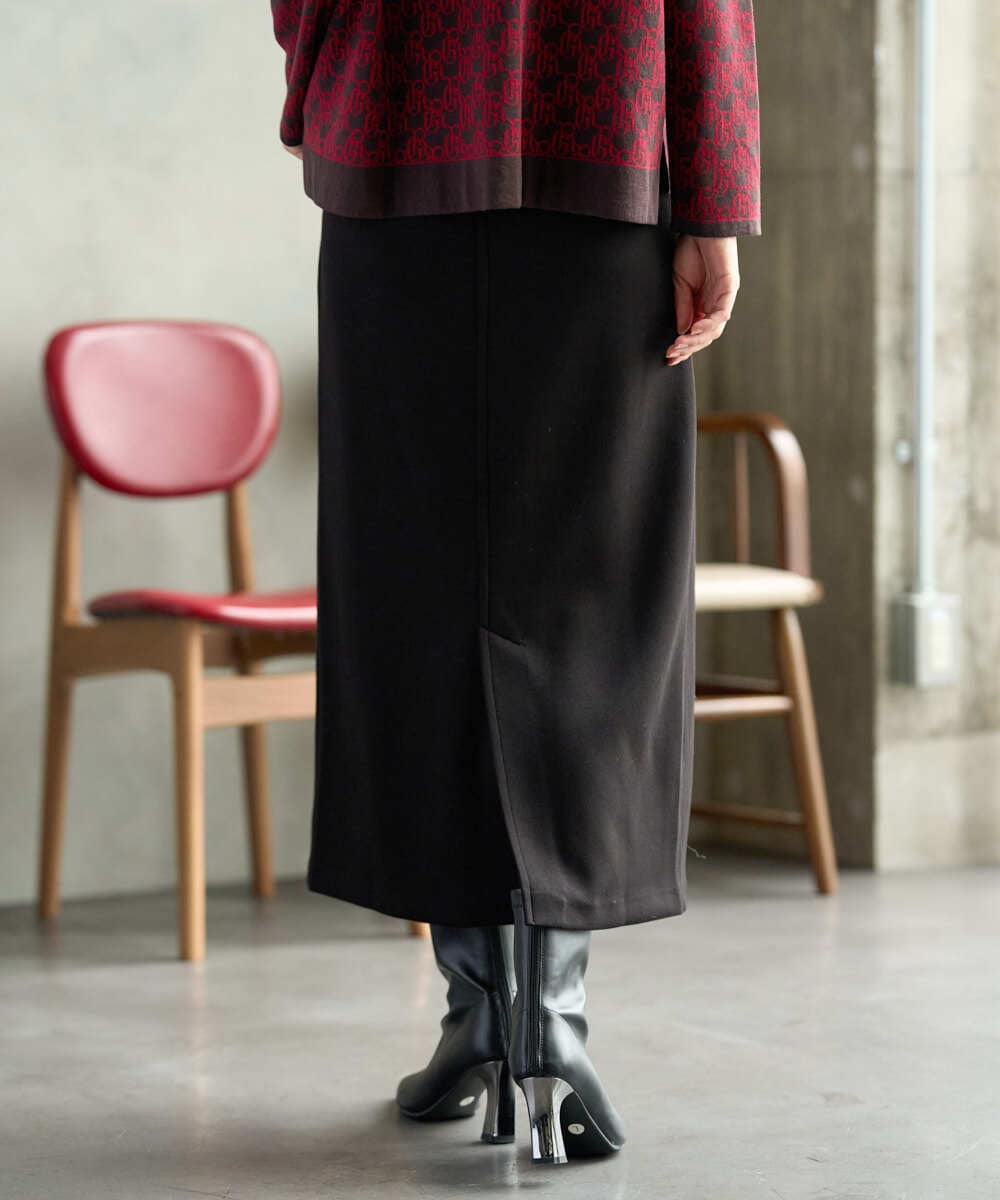 PZHAG11240 GEORGES RECH(ジョルジュ・レッシュ)  [セットアップ対応]ストレッチダンボールナロースカート ブラウン