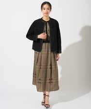 PZHGD14360 GEORGES RECH(ジョルジュ・レッシュ)  [日本製/セットアップ対応]ジオメトリックスカーフ柄スカート ネイビー系