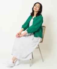 PZHHA55330 GEORGES RECH(ジョルジュ・レッシュ) [接触冷感/吸水速乾]サッカーシャドーギンガムタックフレアスカート ライトグレー