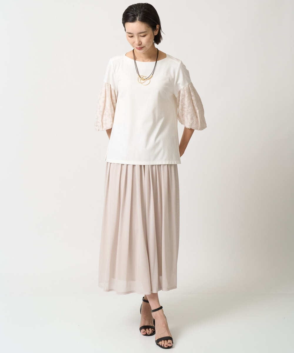 PZHJB22330 GEORGES RECH(ジョルジュ・レッシュ) シアーストライプスカート ベージュ