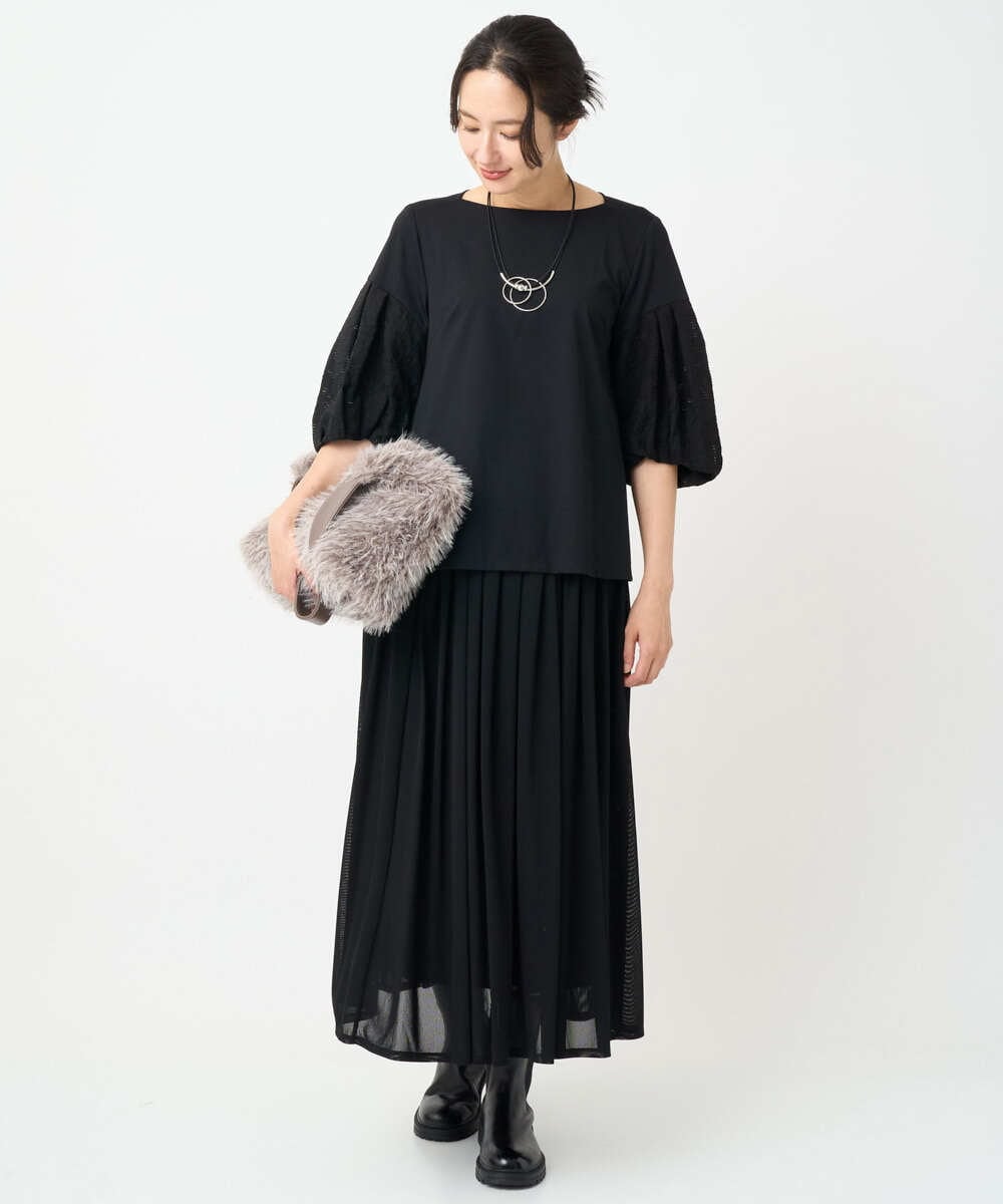 PZHJB22330 GEORGES RECH(ジョルジュ・レッシュ) シアーストライプスカート ベージュ
