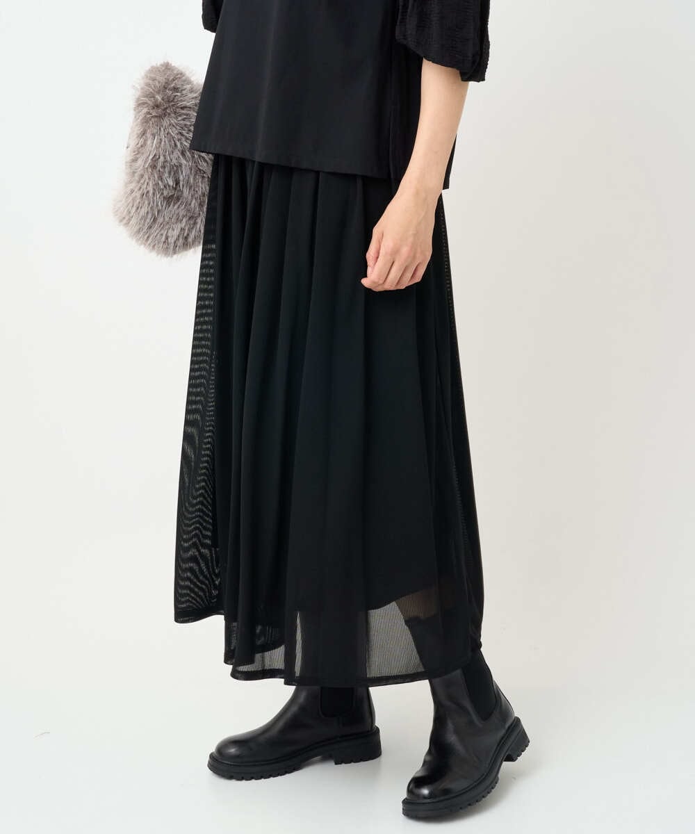 PZHJB22330 GEORGES RECH(ジョルジュ・レッシュ) シアーストライプスカート ベージュ