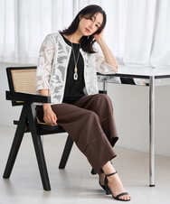 PZJGD37330 GEORGES RECH(ジョルジュ・レッシュ) メッシュアップリケノーカラージャケット ブラック