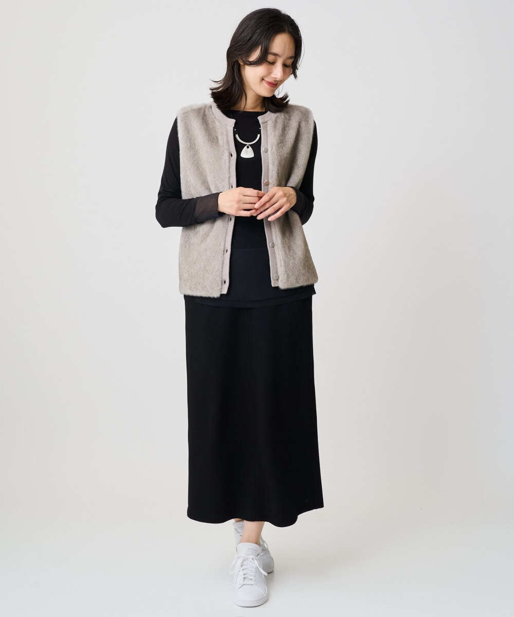 PZKAD13210 GEORGES RECH(ジョルジュ・レッシュ) カシミヤフレアチュールプルオーバー グリーン