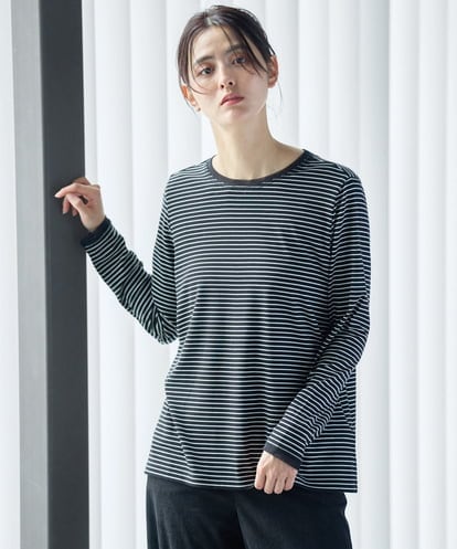 PZKAG28190 GEORGES RECH チュールドッキングボーダーカットソー