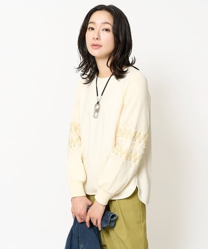 PZKEA31270 GEORGES RECH クロスサーモテープ刺繍ジャージープルオーバー