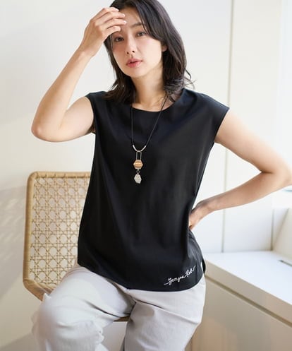 PZKEE46110  ロゴ刺繍フレンチスリーブカットソー