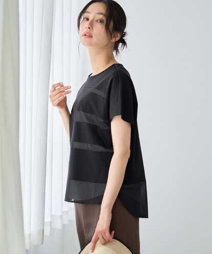 PZKGD38180 GEORGES RECH [接触冷感]ドライコットンシアーボーダーカットソー