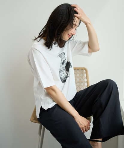 PZKHE67150 GEORGES RECH フォトプリントジャージー5分袖カットソー