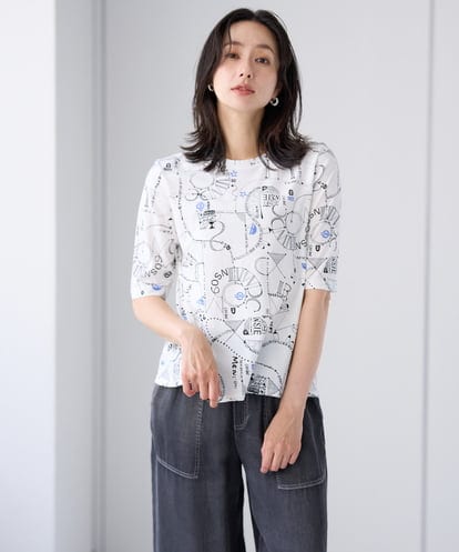 PZKHF54170 GEORGES RECH [日本製]アートワークカットソー