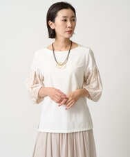 PZKJB23270 GEORGES RECH(ジョルジュ・レッシュ) ジャカードバルーンスリーブカットソー ベージュ