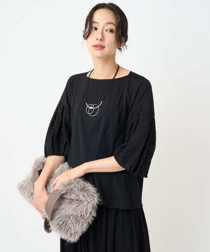PZKJB23270  ジャカードバルーンスリーブカットソー