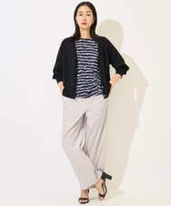 PZKJB29210 GEORGES RECH(ジョルジュ・レッシュ)  [日本製]ランダムボーダータックジャージーカットソー ネイビー系