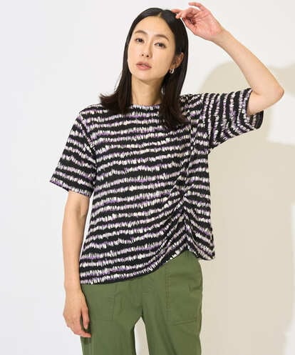 PZKJB29210 GEORGES RECH  [日本製]ランダムボーダータックジャージーカットソー