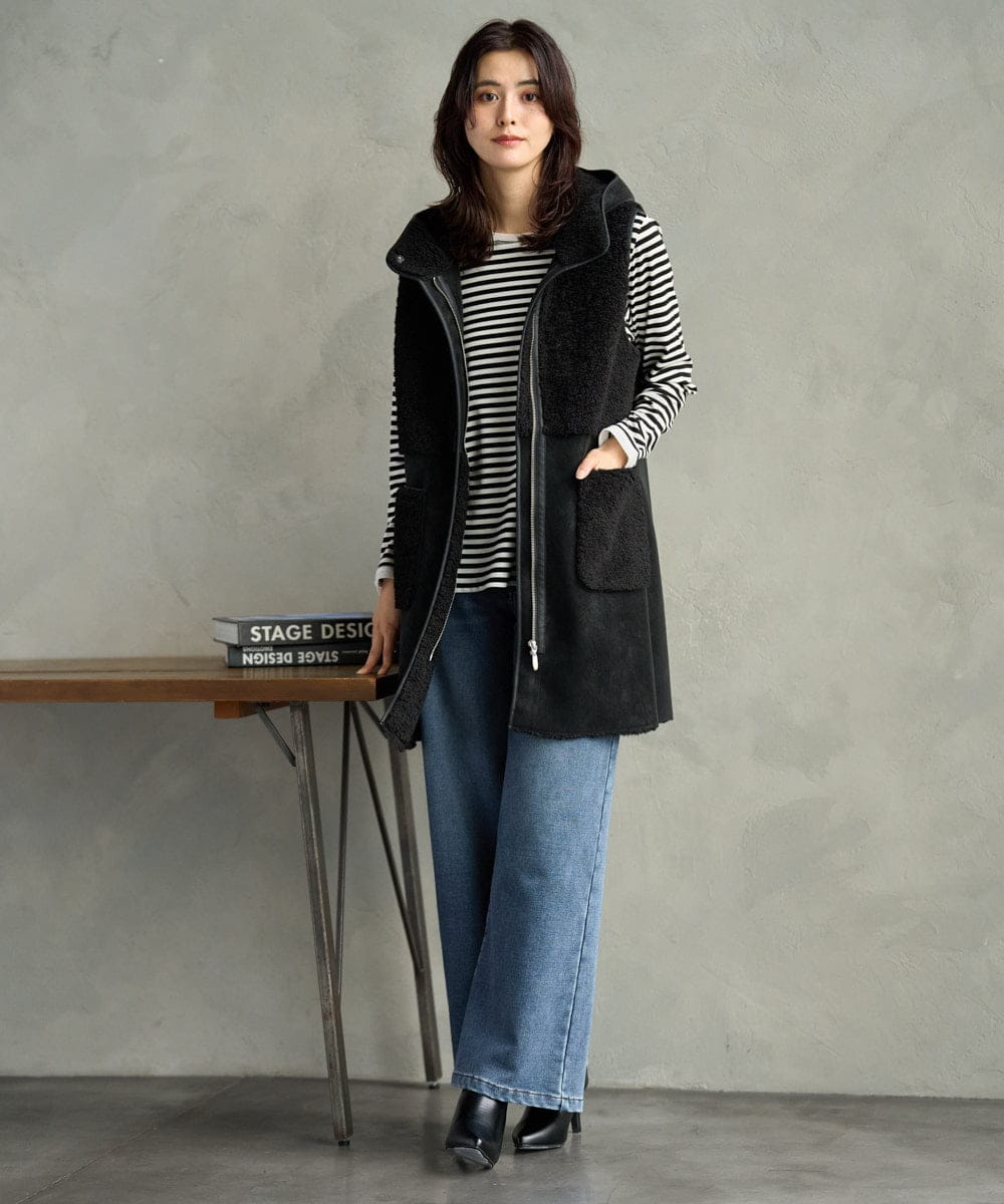 PZLAG34290 GEORGES RECH(ジョルジュ・レッシュ) 裏起毛ストレッチデニムパンツ ブラック
