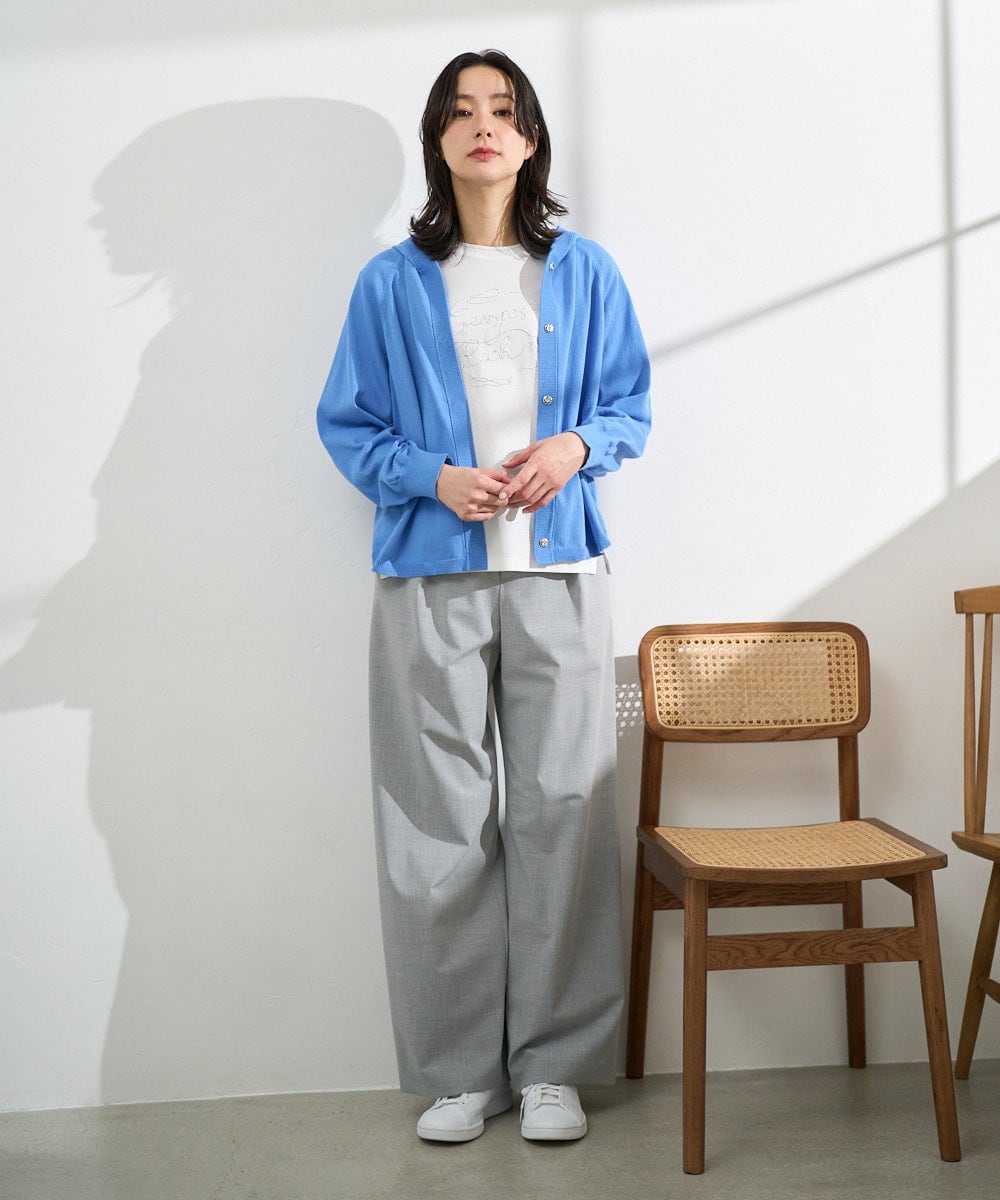 PZLEE25250 GEORGES RECH(ジョルジュ・レッシュ)  [日本製]ドロストタックワイドパンツ グレー