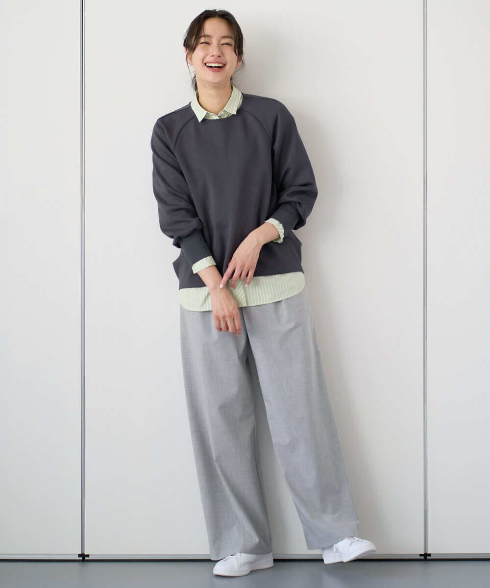 PZLEE25250 GEORGES RECH(ジョルジュ・レッシュ)  [日本製]ドロストタックワイドパンツ グレー
