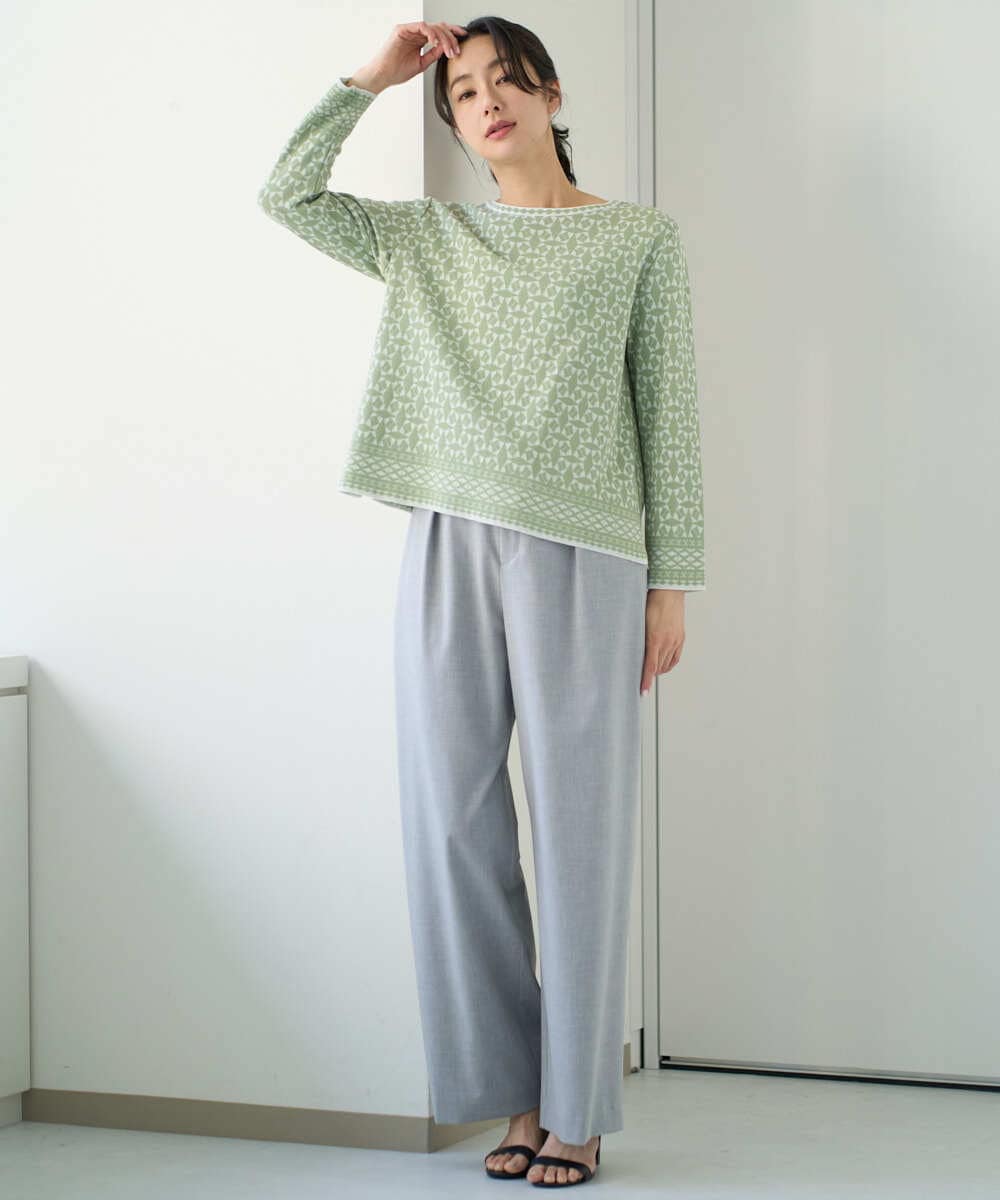 PZLEE25250 GEORGES RECH(ジョルジュ・レッシュ)  [日本製]ドロストタックワイドパンツ グレー