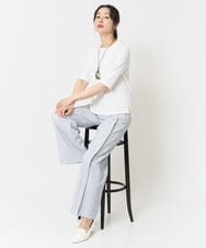 PZLGA19270 GEORGES RECH(ジョルジュ・レッシュ)  [日本製/接触冷感/吸水速乾/紫外線防止]サイドタックワイドパンツ ライトグレー