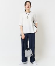 PZLGA19270 GEORGES RECH(ジョルジュ・レッシュ)  [日本製/接触冷感/吸水速乾/紫外線防止]サイドタックワイドパンツ ライトグレー