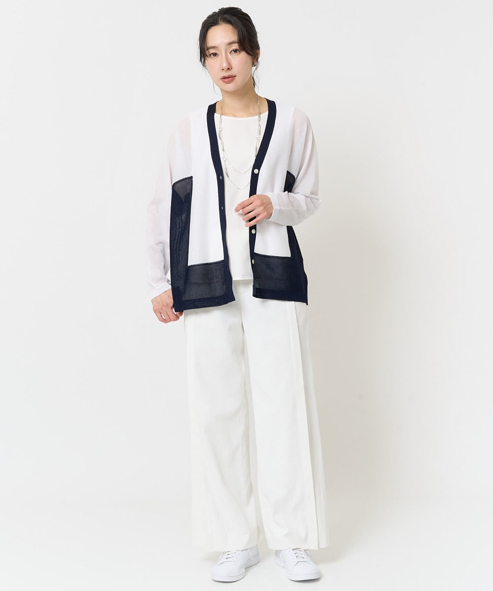PZLGA19270 GEORGES RECH(ジョルジュ・レッシュ)  [日本製/接触冷感/吸水速乾/紫外線防止]サイドタックワイドパンツ ライトグレー