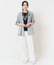 PZLGA19270 GEORGES RECH(ジョルジュ・レッシュ)  [日本製/接触冷感/吸水速乾/紫外線防止]サイドタックワイドパンツ ライトグレー
