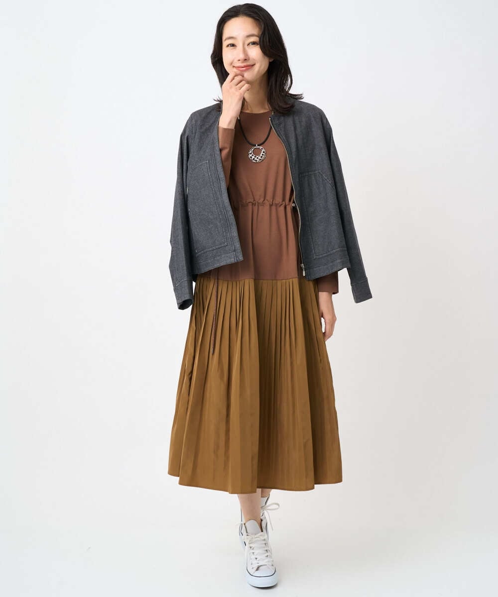 PZPJB44290 GEORGES RECH(ジョルジュ・レッシュ) ジャージータフタコンビワンピース オレンジ