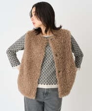 PZSAH04340 GEORGES RECH(ジョルジュ・レッシュ) エアリーファードッキングニットベスト ベージュ