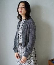 PZSCD51250 GEORGES RECH(ジョルジュ・レッシュ) メタリックシャギーショートカーディガン ブラック