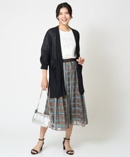 PZSHW02250 GEORGES RECH(ジョルジュ・レッシュ) コットンナイロンロングカーディガン ブラック