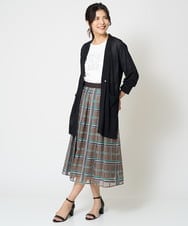 PZSHW02250 GEORGES RECH(ジョルジュ・レッシュ) コットンナイロンロングカーディガン ブラック